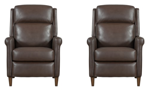 Transitional High Leg Manual Push Back Recliner (Set of 2)