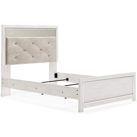 Full Upholstered Panel Bed