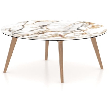Contemporary Customizable Round Coffee Table with Porcelain Top