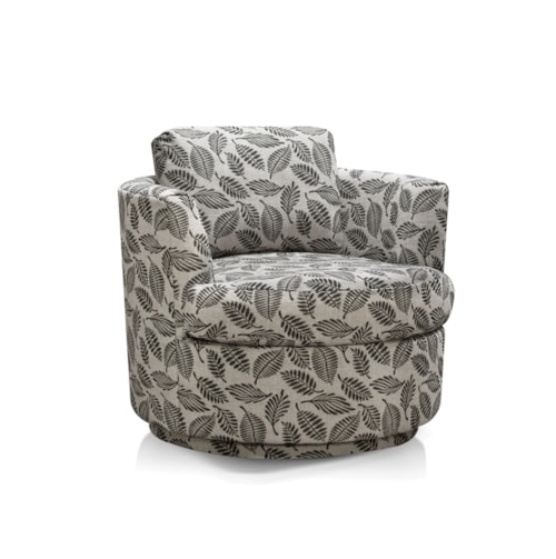 Contemporary Swivel Barrel Accent Chair