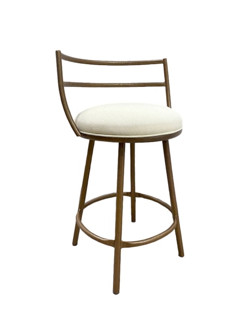 Ryo Hammered Counter Stool, Flat Swivel With Welt
