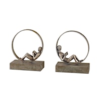 Lounging Reader Bookends Set of 2