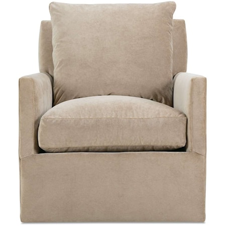 Contemporary Swivel Chair with Loose Pillow Back