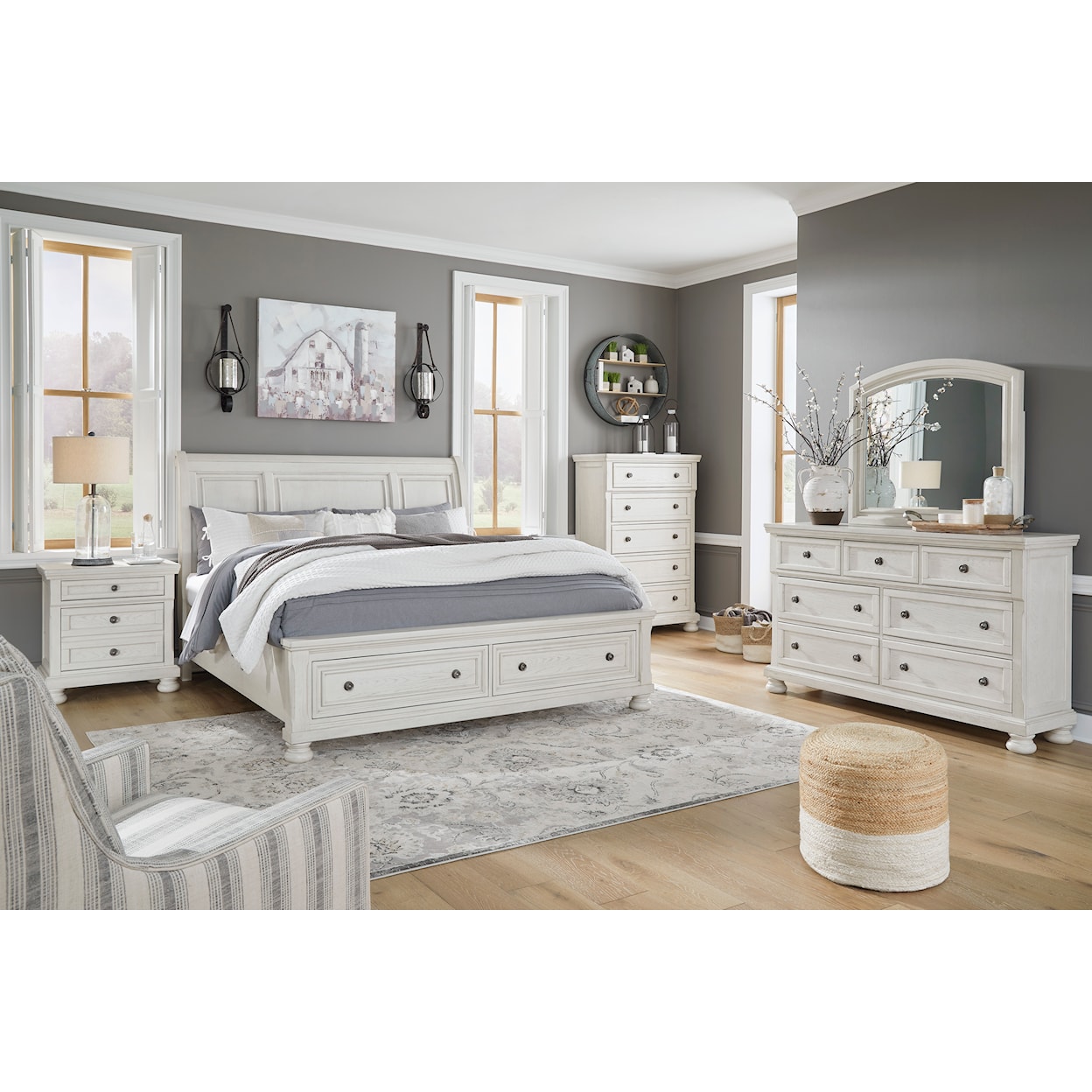 Ashley Furniture Signature Design Robbinsdale Queen Sleigh Bed with Storage