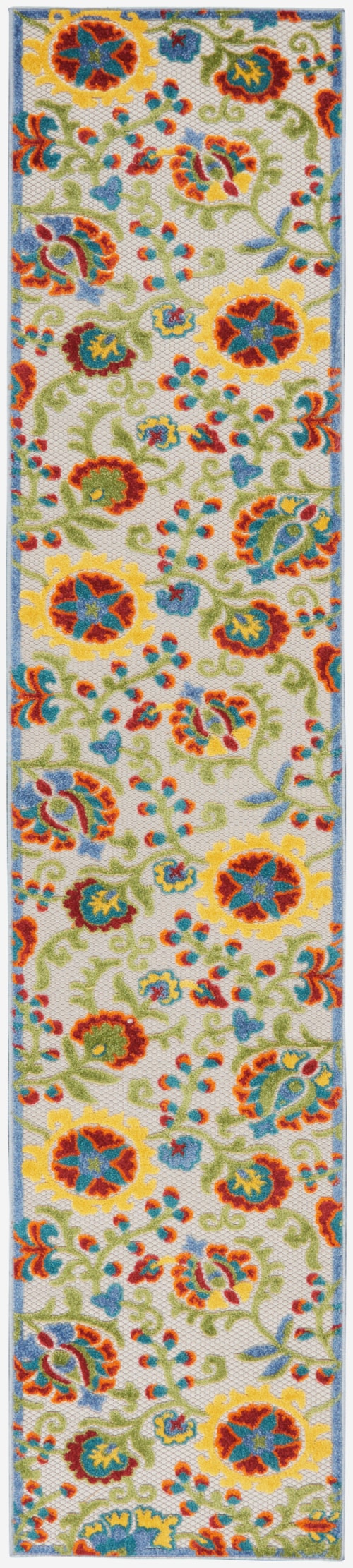 2'3" x 10' Ivory/Multi Runner Rug