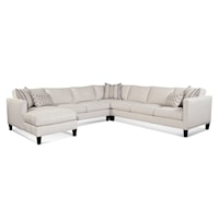 Transitional 4-Piece Sectional Sofa with Large Chaise