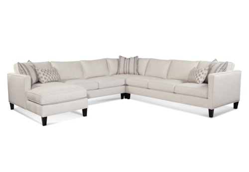 Transitional 4-Piece Sectional Sofa with Large Chaise