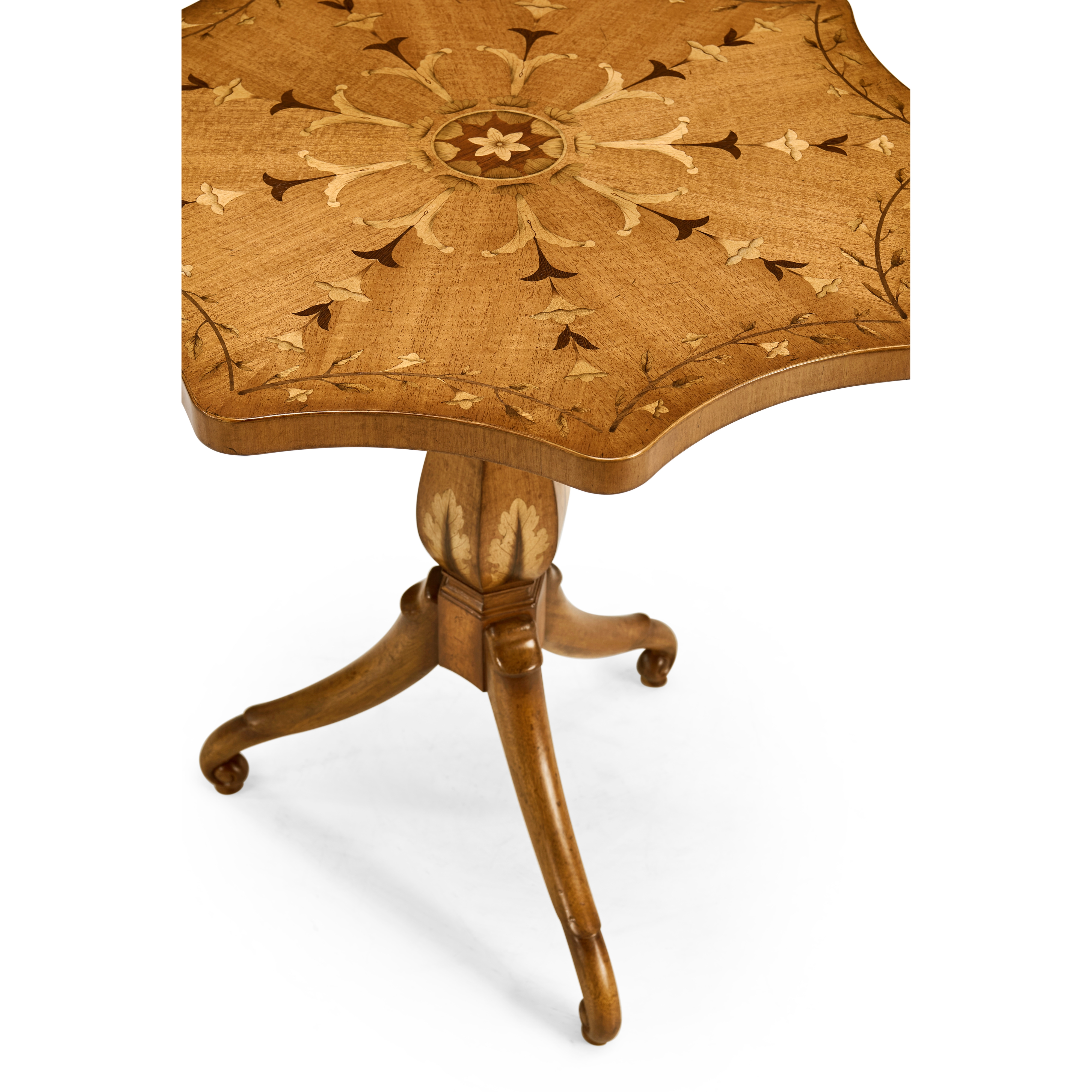 Jonathan Charles JC Traditional Finely Inlaid Lamp Table with Nine Sided Top