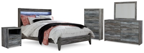 Queen Panel Bed, Dresser, Mirror, Chest And Nightstand