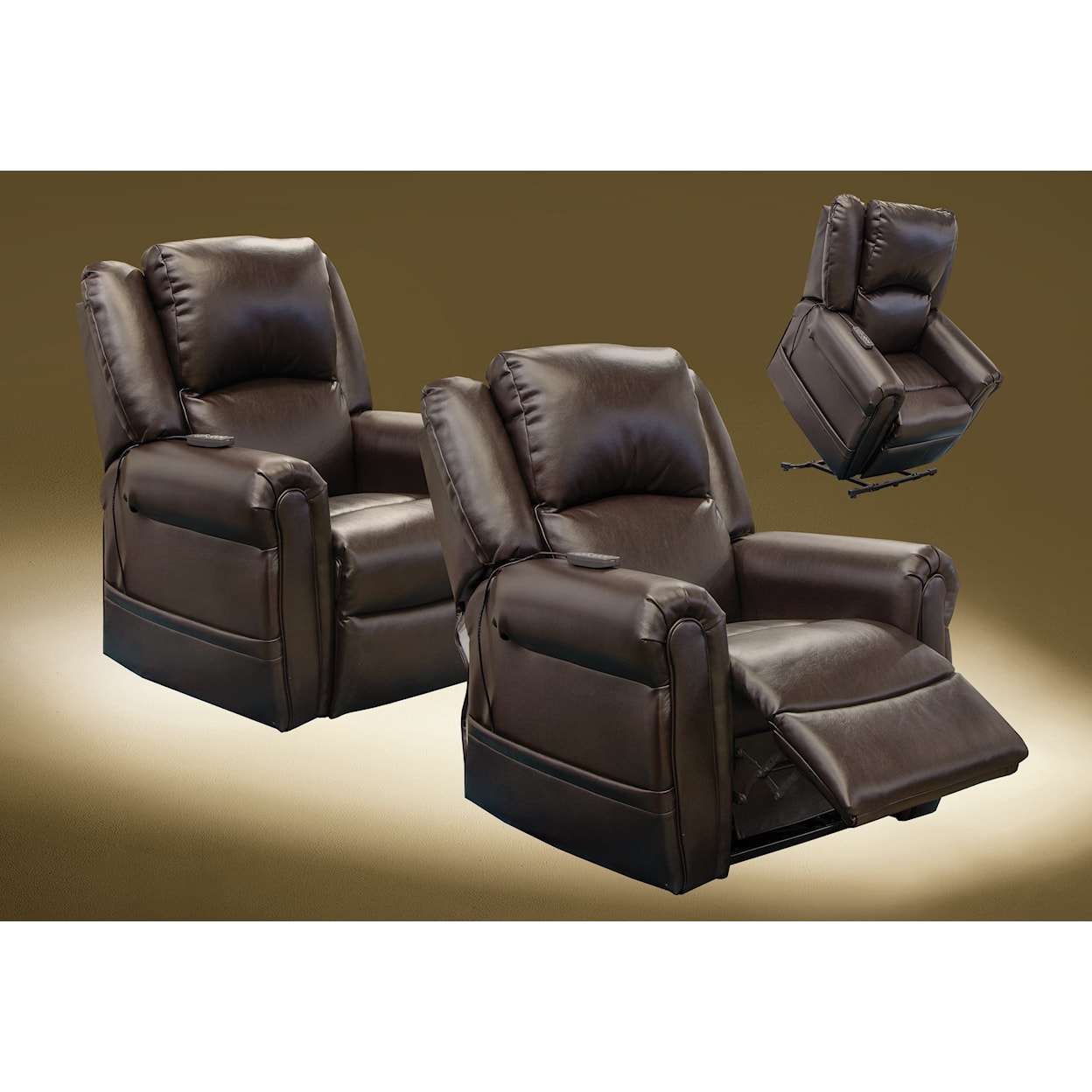 Carolina Furniture 4896 Cosset Power Lift and Headrest Lay Flat Recliner