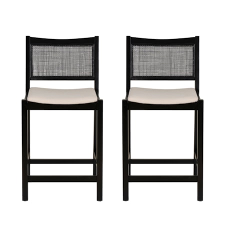 Bauer Cane Counter Height Stool - Set of 2