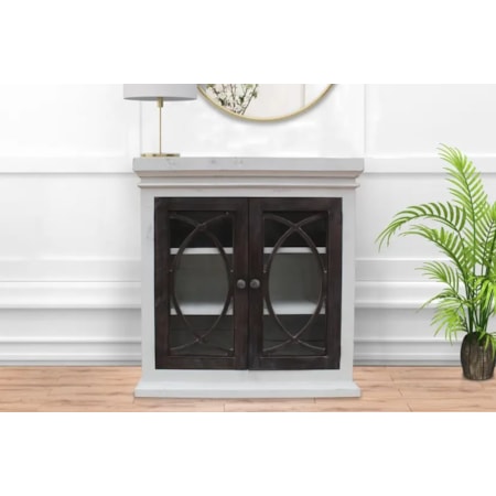 2-Door Console Cabinet w/Wooden Knobs