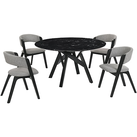 5 Piece Black Dining Set