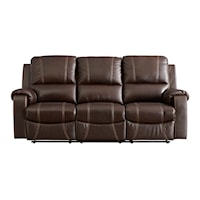 Leather Match Reclining Sofa