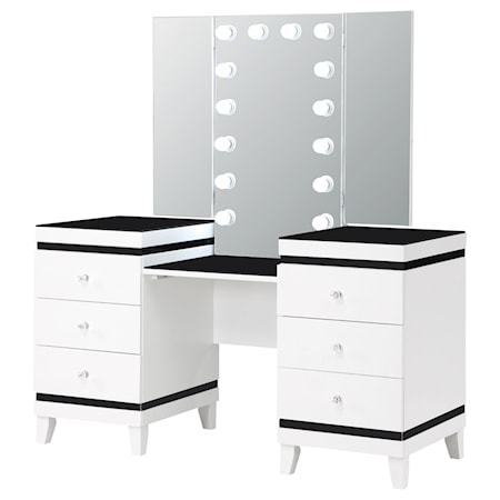 Talei 6-drawer Vanity Set w/ Lighting and