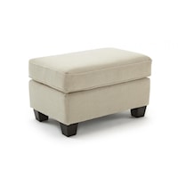 Accent Ottoman with Exposed Wooden Legs