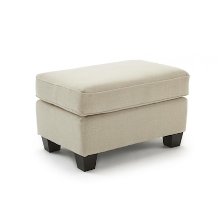 Ottoman with Exposed Wooden Legs