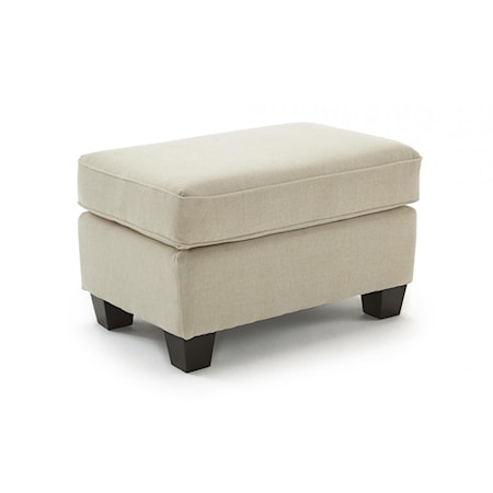 Accent Ottoman with Exposed Wooden Legs