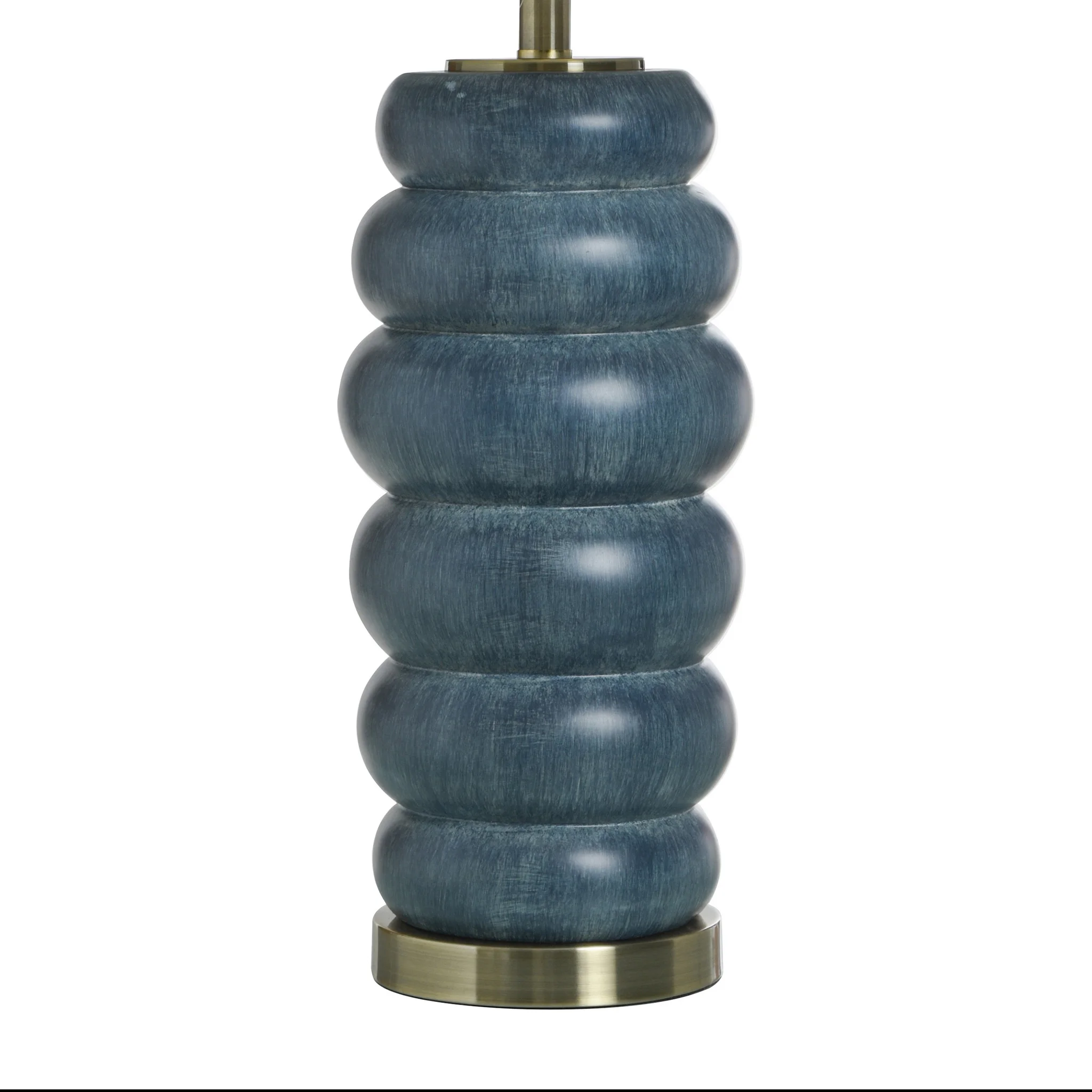 BLUE WIDE STRIPE POLY TABLE LAMP |