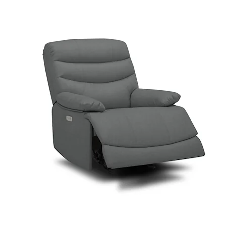 Casual Swivel Power Glider Recliner with Pillow Arms