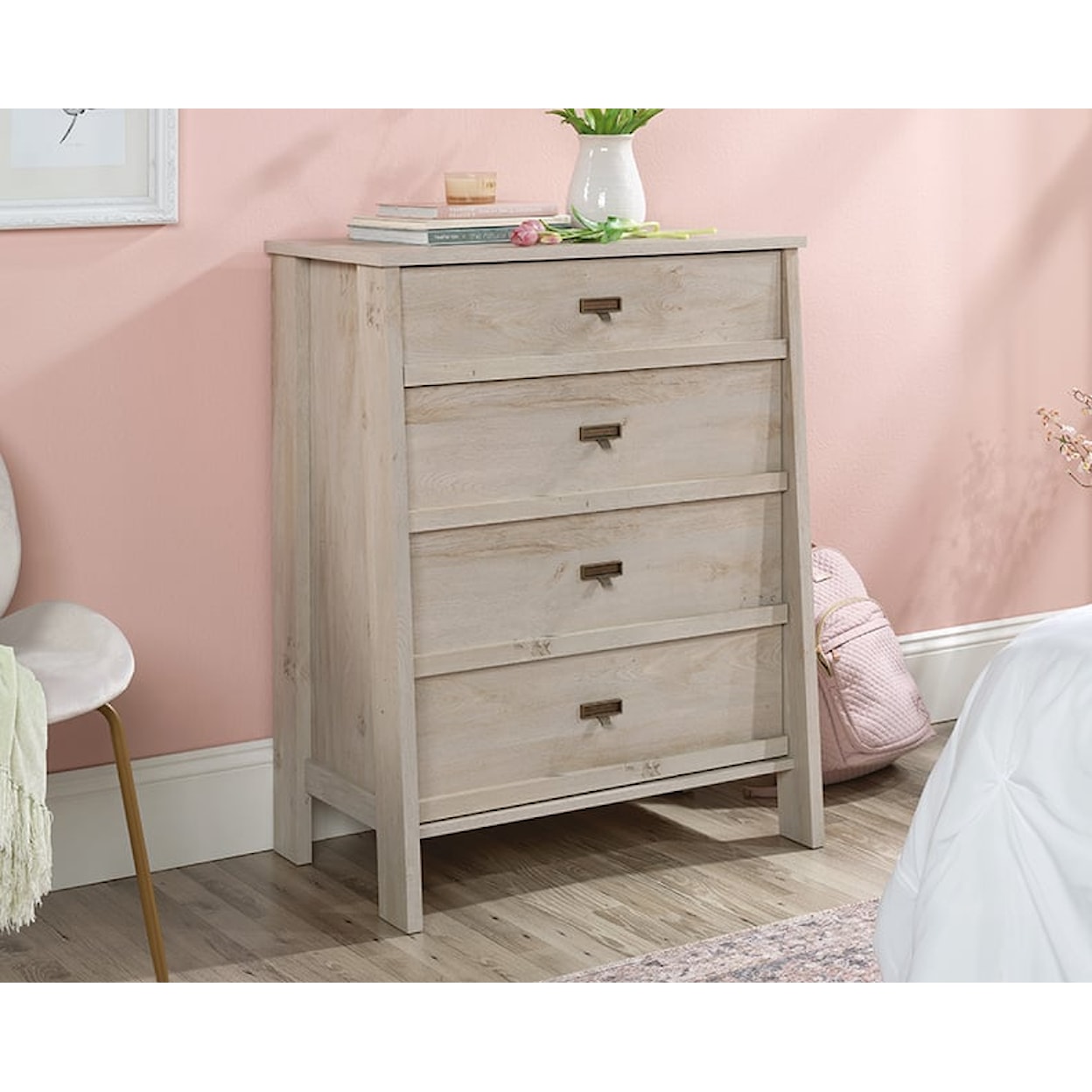 Sauder TRESTLE Trestle 4-Drawer Bedroom Chest