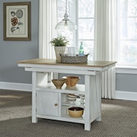 Transitional Two-Toned Kitchen Island with Butterfly Leaf