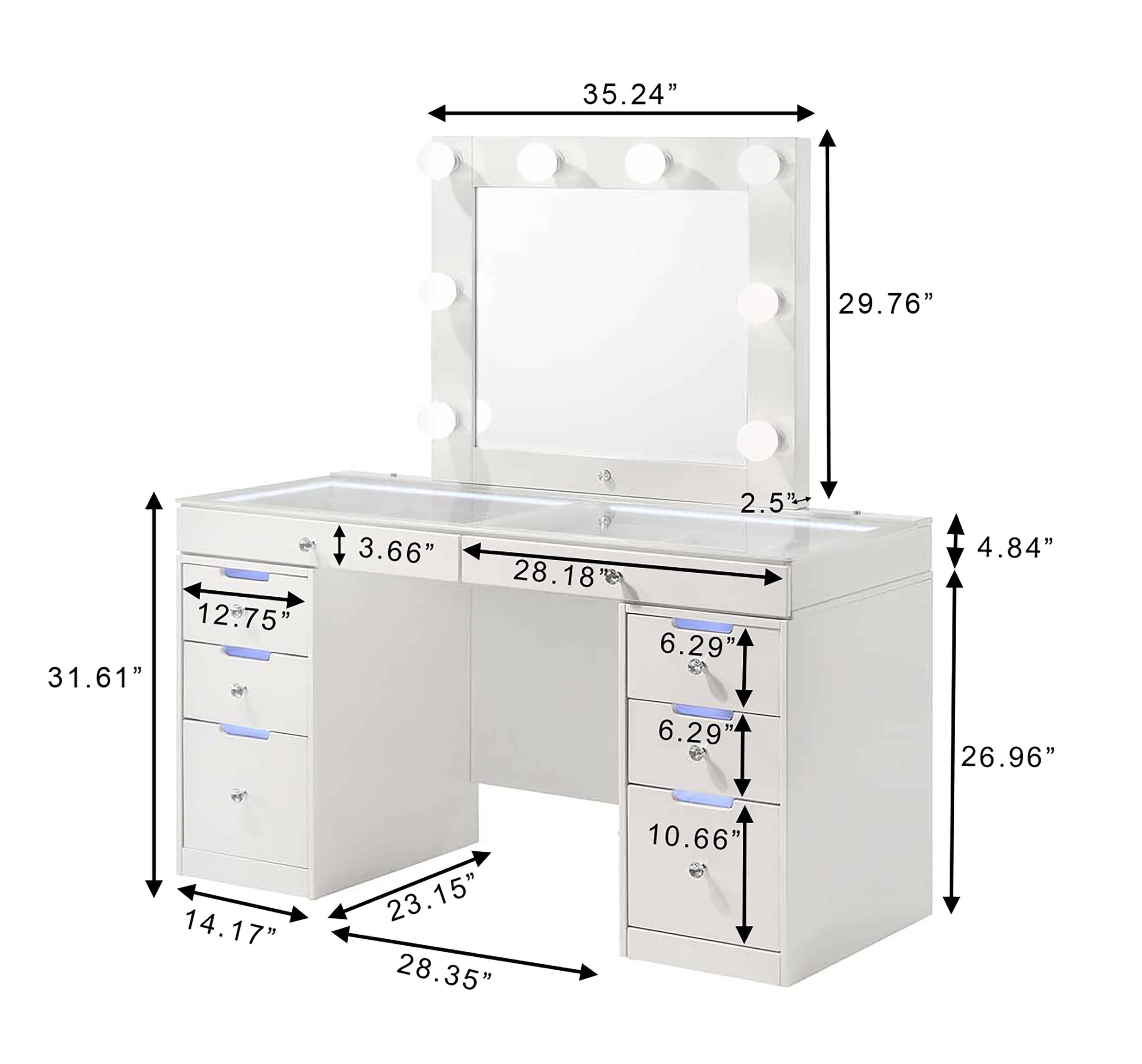 Crown Mark Luxo Vanity