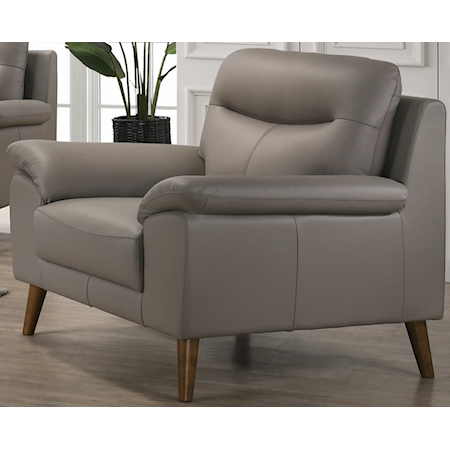 Dazio Chair W/Wood Legs-Slate Gray
