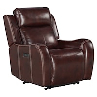 Contemporary Dual-Power Recliner with Power Headrest