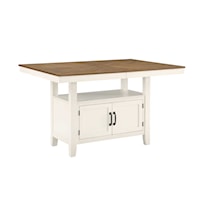Farmhouse Counter Table with 20-Inch Table Leaf
