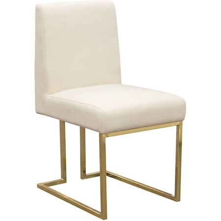 Set of 2 Dining Chairs in Cream Fabric