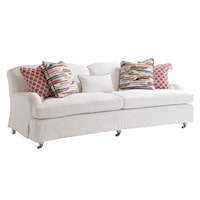 Athos 87 Inch Apartment Sofa with Pewter Casters