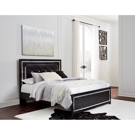 Queen Upholstered Bed with LED Lighting