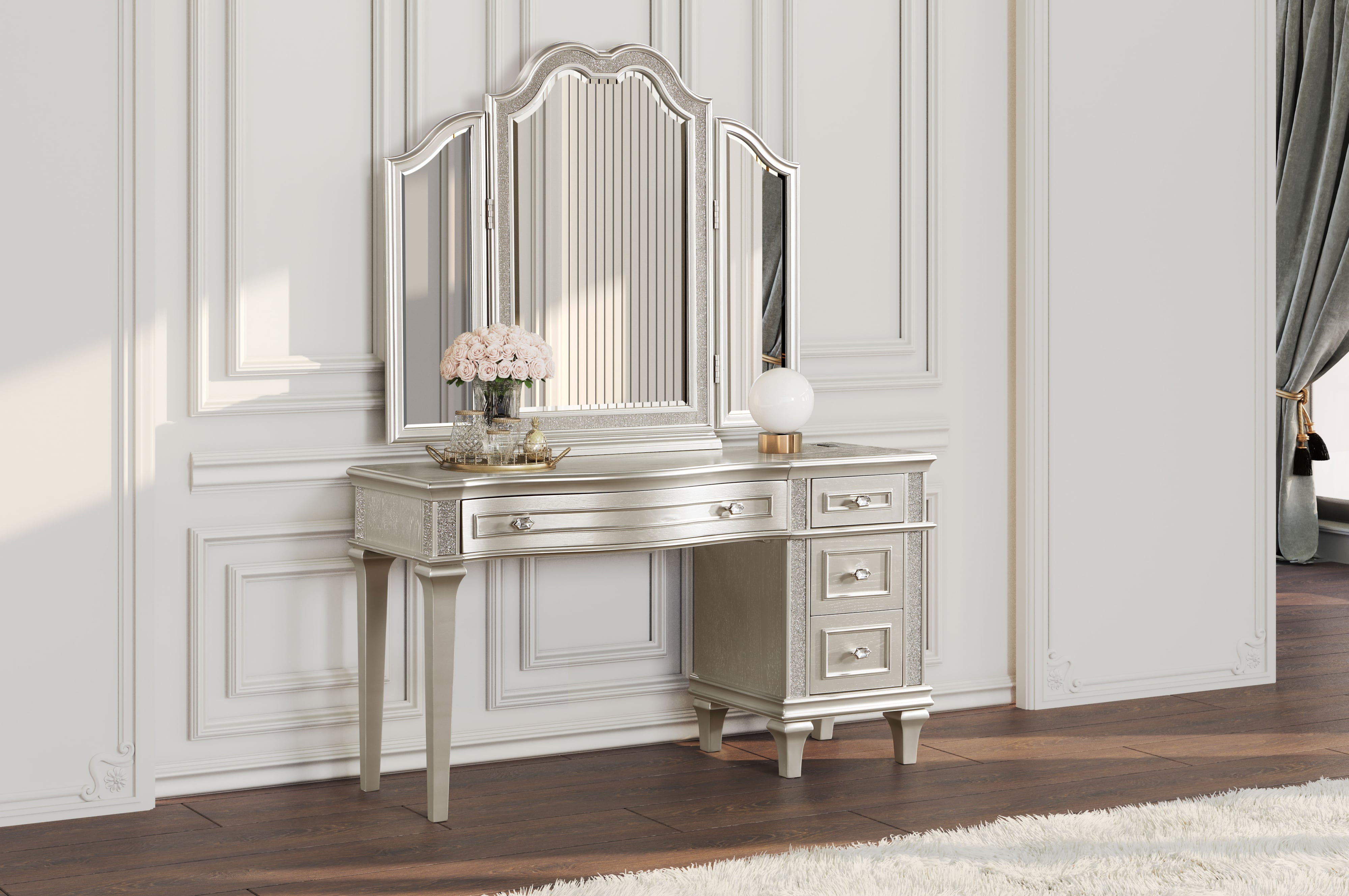 Coaster Evangeline 4-drawer Vanity Desk Makeup Table
