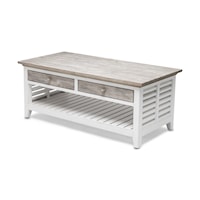 Coastal Islamorada 2-Drawer Coffee Table with Open Shelf