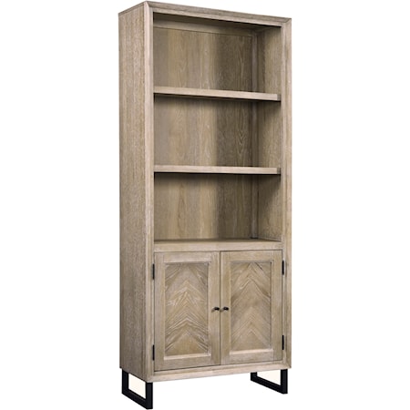 Contemporary Bookcase with Concealed Storage and Adjustable Shelving