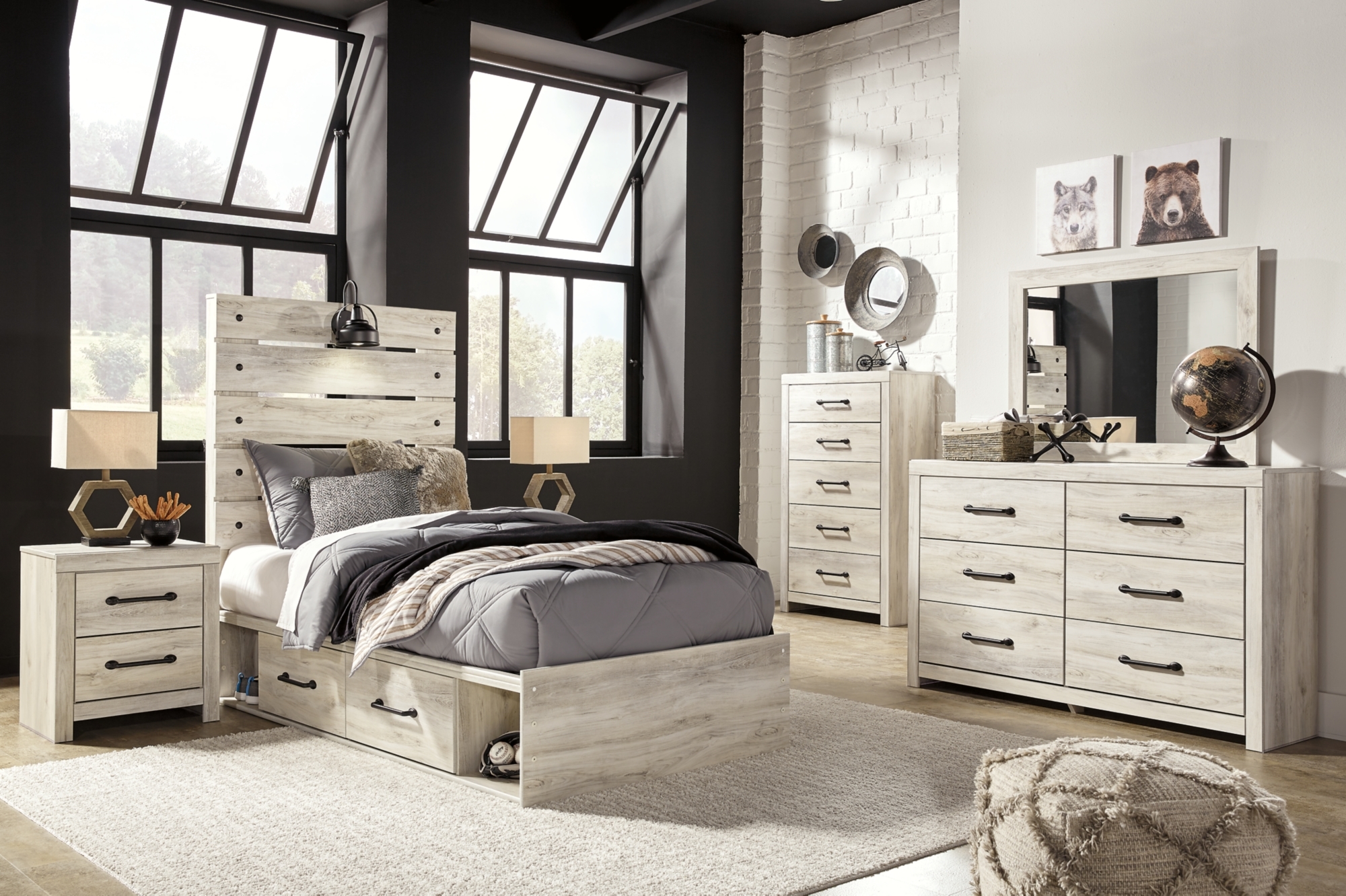 Signature Design by Ashley Cambeck Twin Panel Bed With 4 Storage Drawers