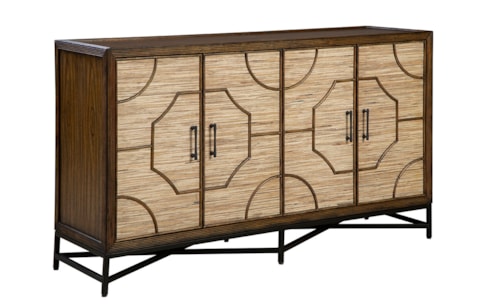 Contemporary 4-Door Sideboard with Metal Pulls