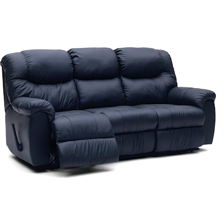 Regent Casual Upholstered Manual Reclining Sofa with Pillow Arms