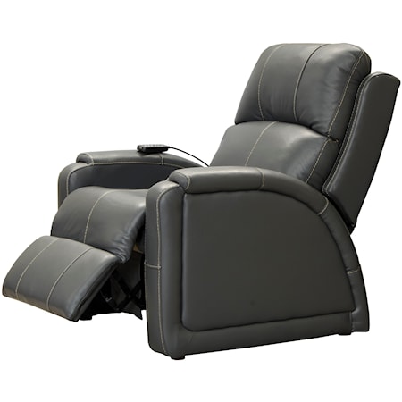 Contemporary Power Lay Flat Recliner with Power Headrest, Heat, Massage, Lumbar, and Zero Gravity