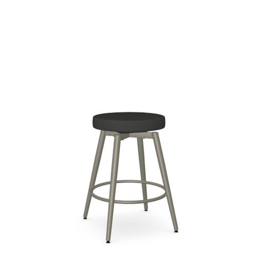 Contemporary Counter Height Swivel Stool with Upholstered Seat