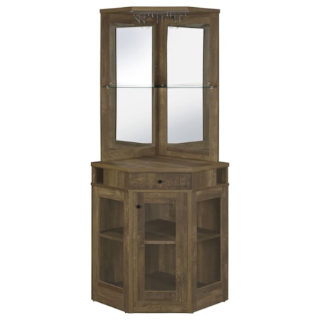 RUSTIC OAK CORNER BAR |