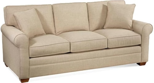 Transitional Queen Sleeper Sofa with Rolled Armrests