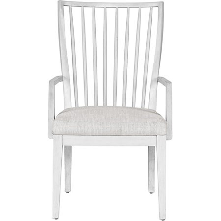 Farmhouse Arm Chair with Upholstered Seat
