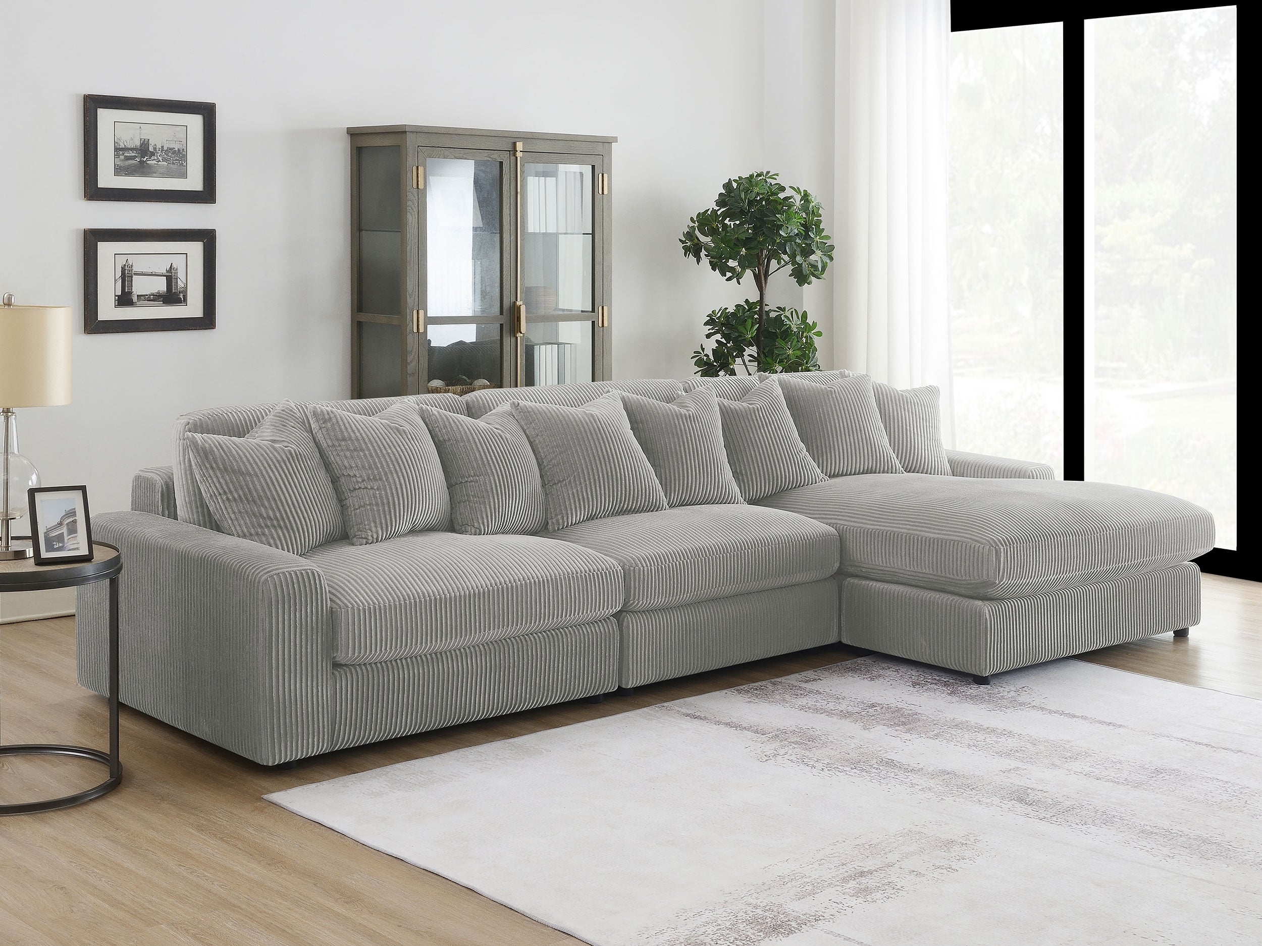 Blaine Reversible Chaise Sectional Sofa Fog