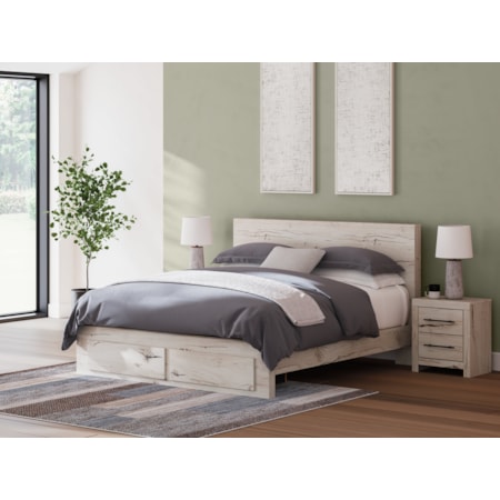King Panel Storage Bed