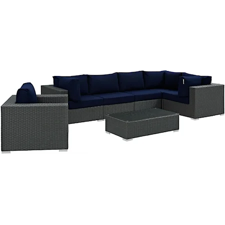 Outdoor 7 Piece Sectional Set