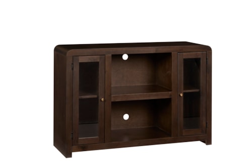 Contemporary 6-Shelf 51" Console with 2-Doors with Wire Management