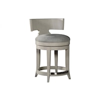 Contemporary Swivel Counter Stool with Upholstered Seat