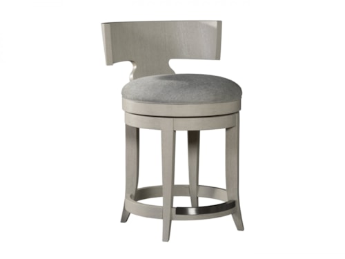 Contemporary Swivel Counter Stool with Upholstered Seat